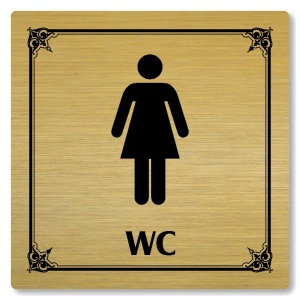 WC ženy, 148x148mm, zlatá, Nebraska